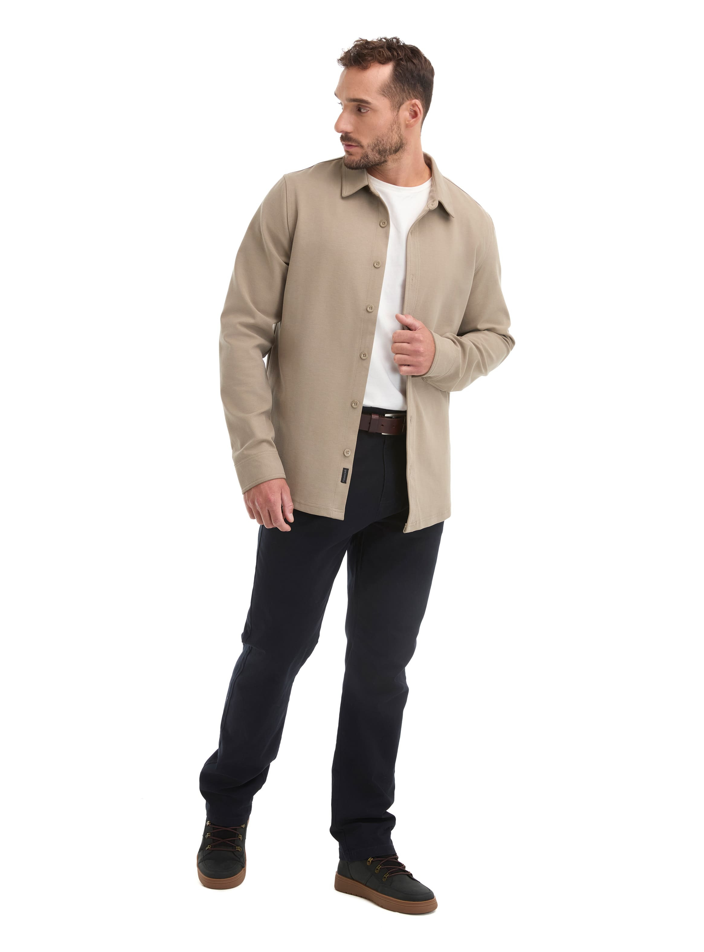 CAMISA HOMBRE MANGA LARGA TEXTURA CASUAL PANAMA JACK - L962 | BEIGE - 7