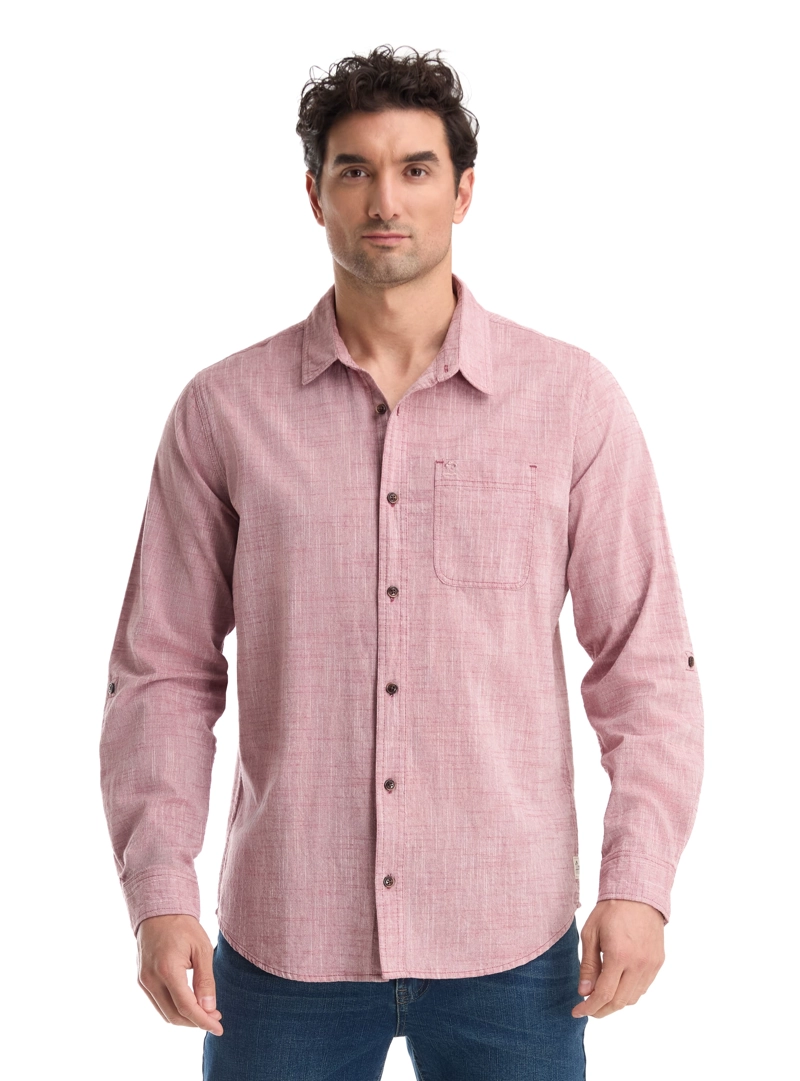 CAMISA HOMBRE TIPO LINO PANAMA JACK - K866 | ROJO - 2
