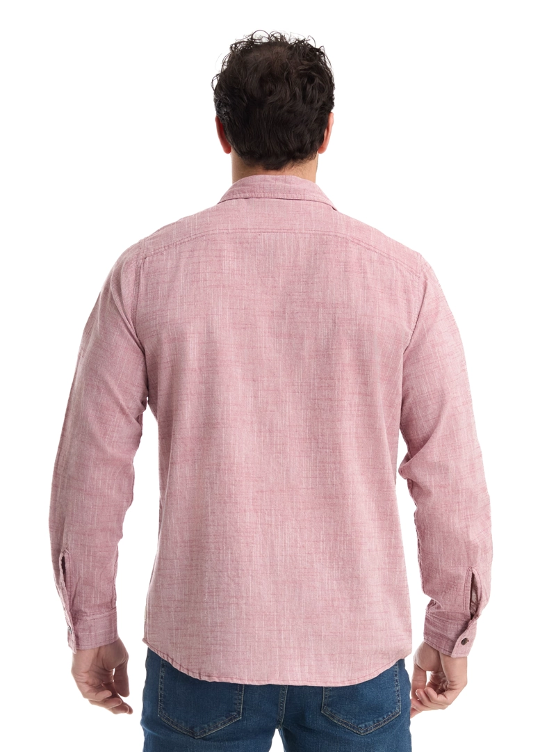 CAMISA HOMBRE TIPO LINO PANAMA JACK - K866 | ROJO - 3