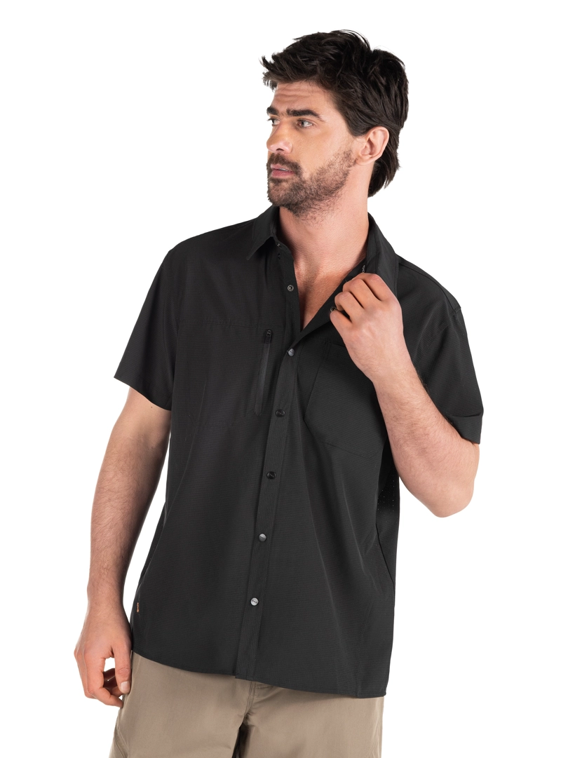 CAMISA HOMBRE OUTDOOR MANGA CORTA PJACK - PAH003M | NEGRO - 2