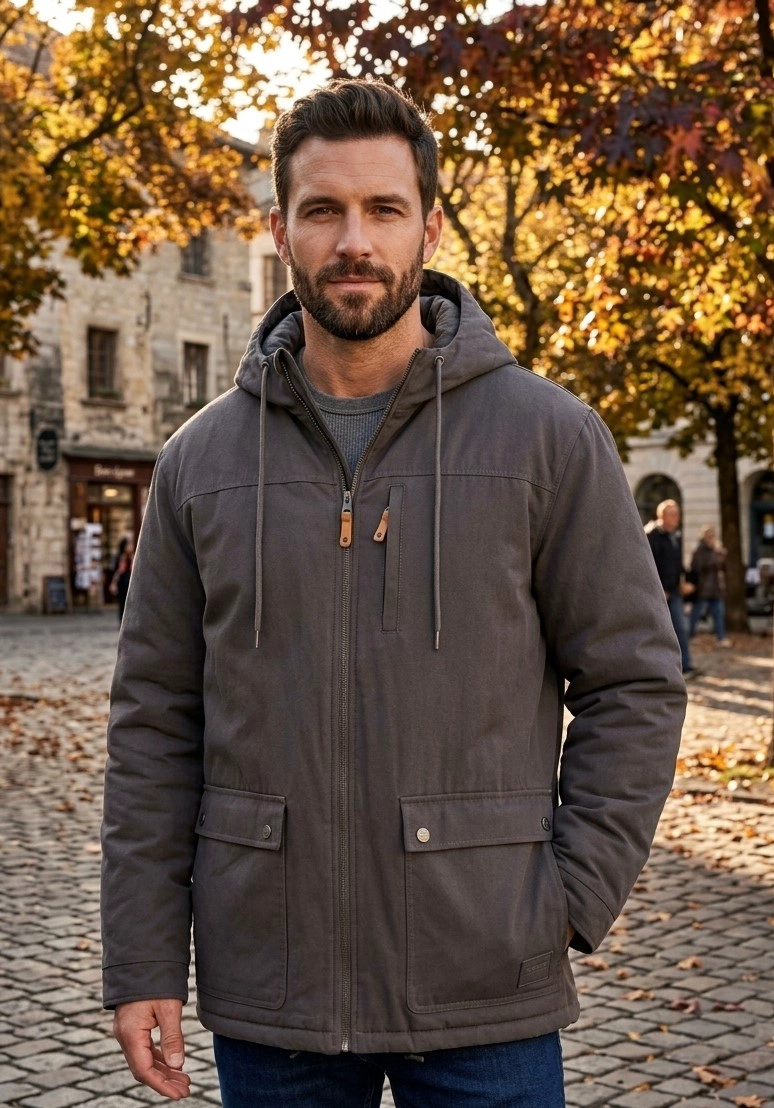 CHAQUETA HOMBRE CANVAS GORRO PANAMA JACK - L969 | GRIS - 1