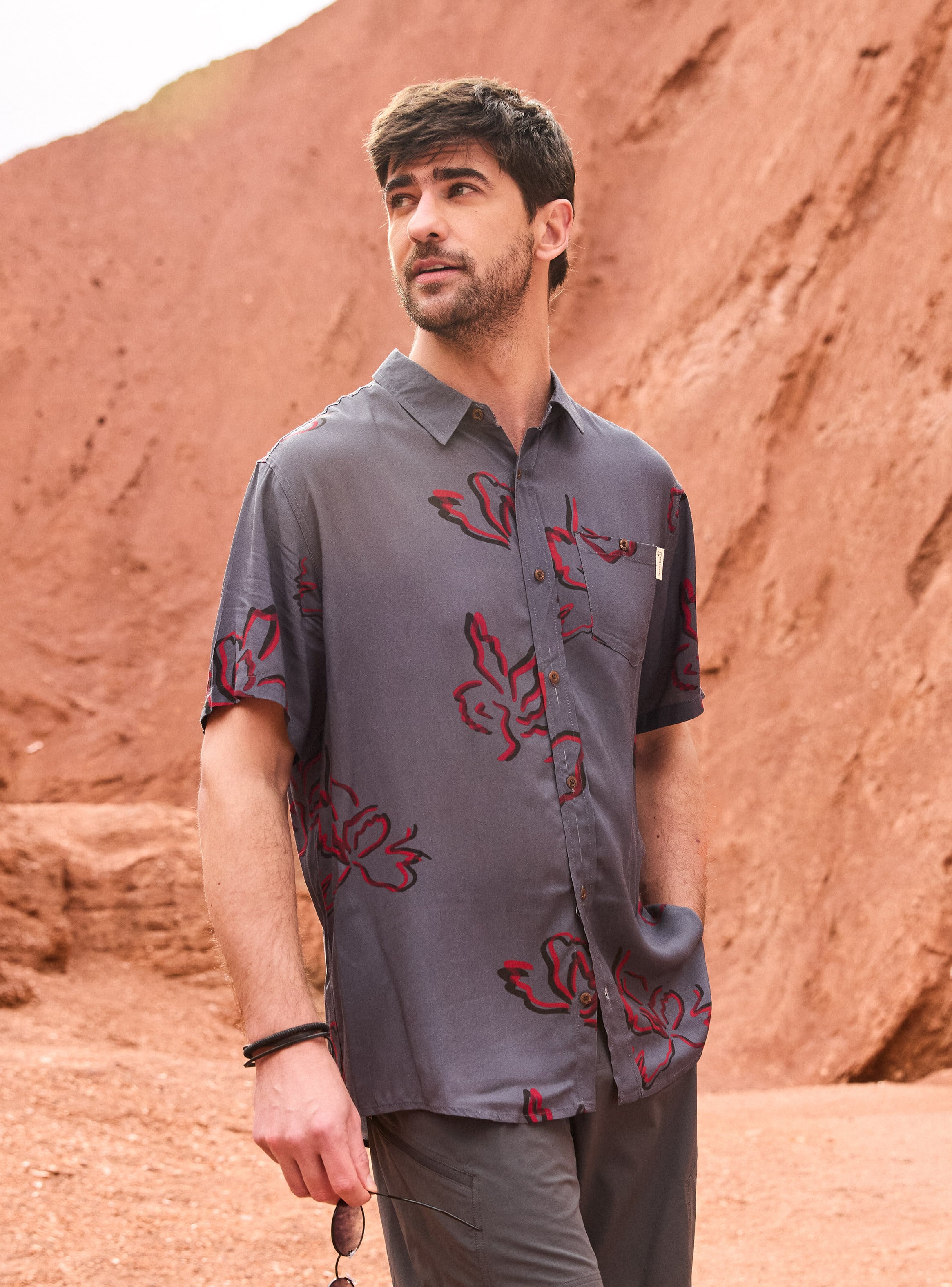 GUAYABERA CASUAL HOMBRE PANAMA JACK - PJH003M | GRIS - 1