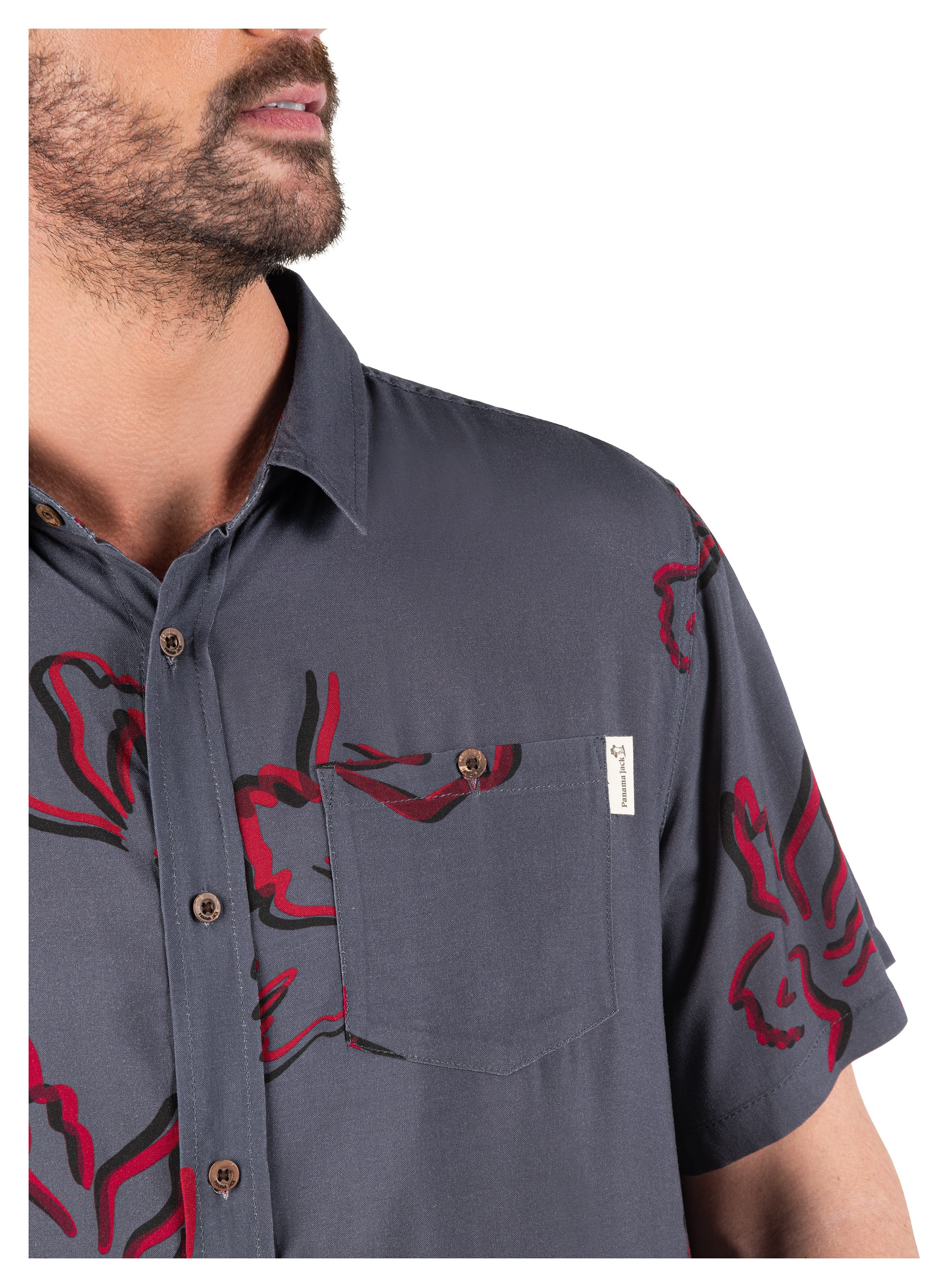 GUAYABERA CASUAL HOMBRE PANAMA JACK - PJH003M | GRIS - 5