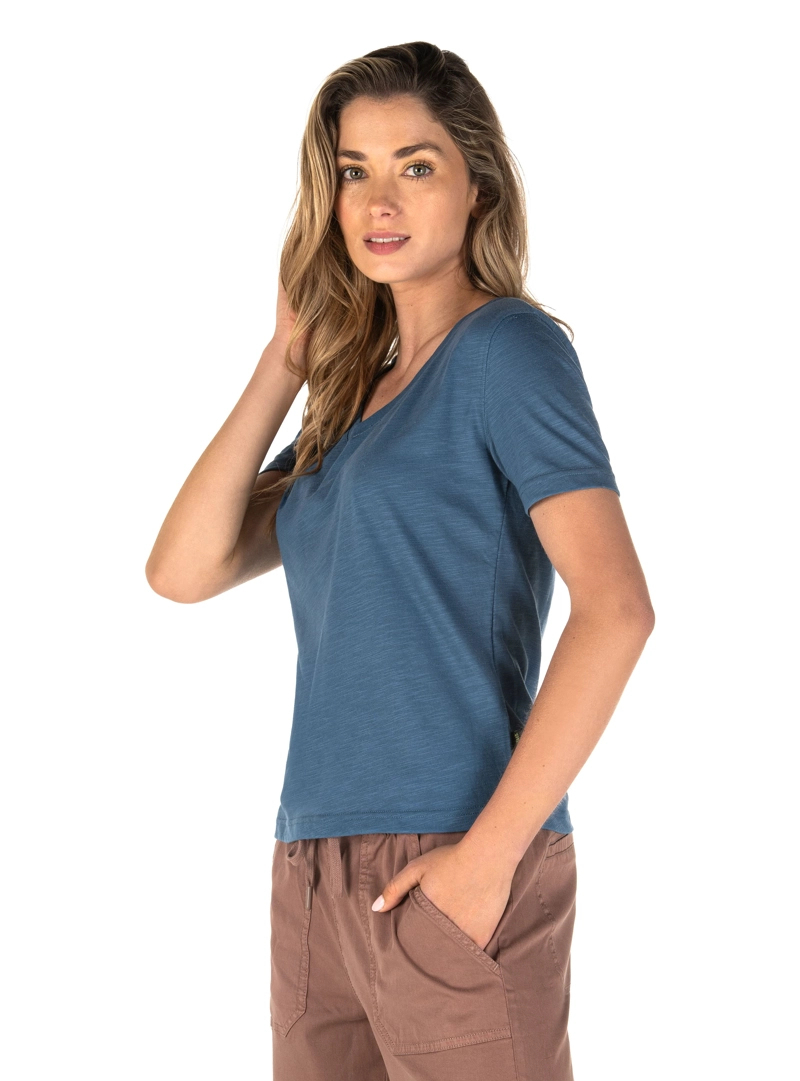 POLERA MUJER MANGA CORTA ALGODON PANAMA JACK - PJM001M | AZUL - 5