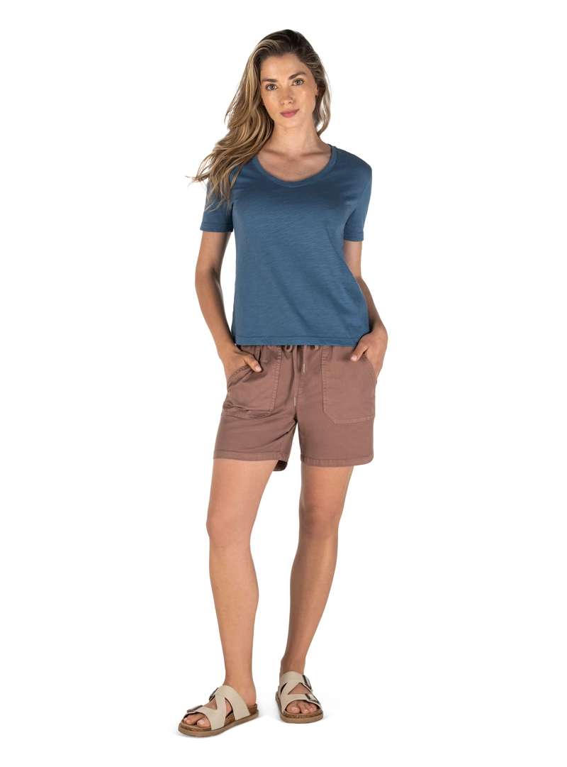 POLERA MUJER MANGA CORTA ALGODON PANAMA JACK - PJM001M | AZUL - 7