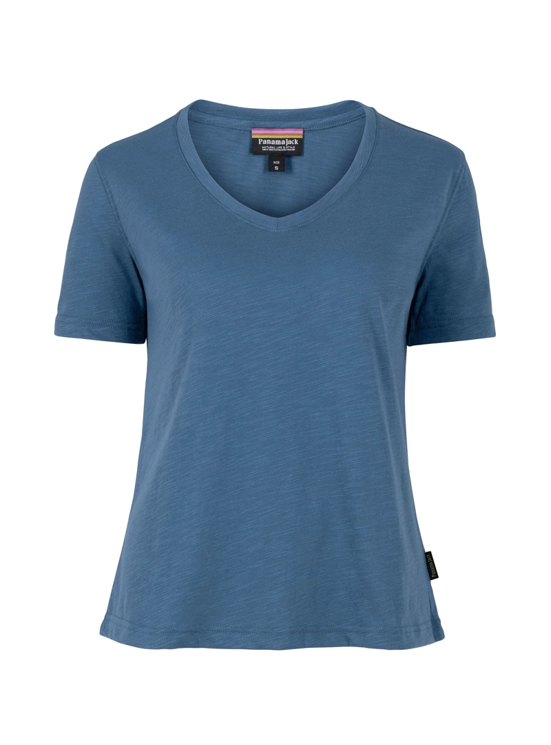 POLERA MUJER MANGA CORTA ALGODON PANAMA JACK - PJM001M | AZUL - 8