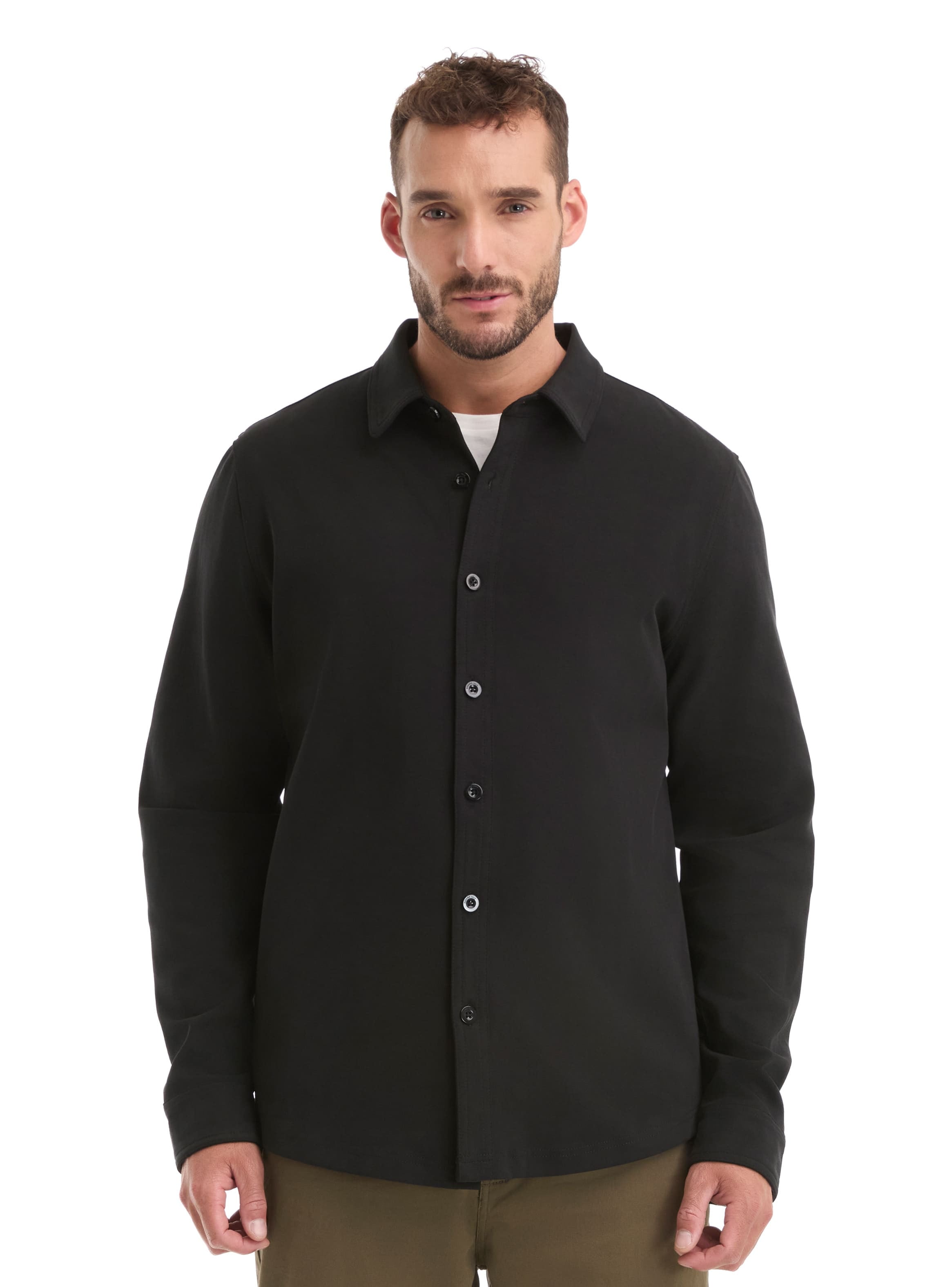 CAMISA HOMBRE MANGA LARGA TEXTURA CASUAL PANAMA JACK - L962 | NEGRO - 1