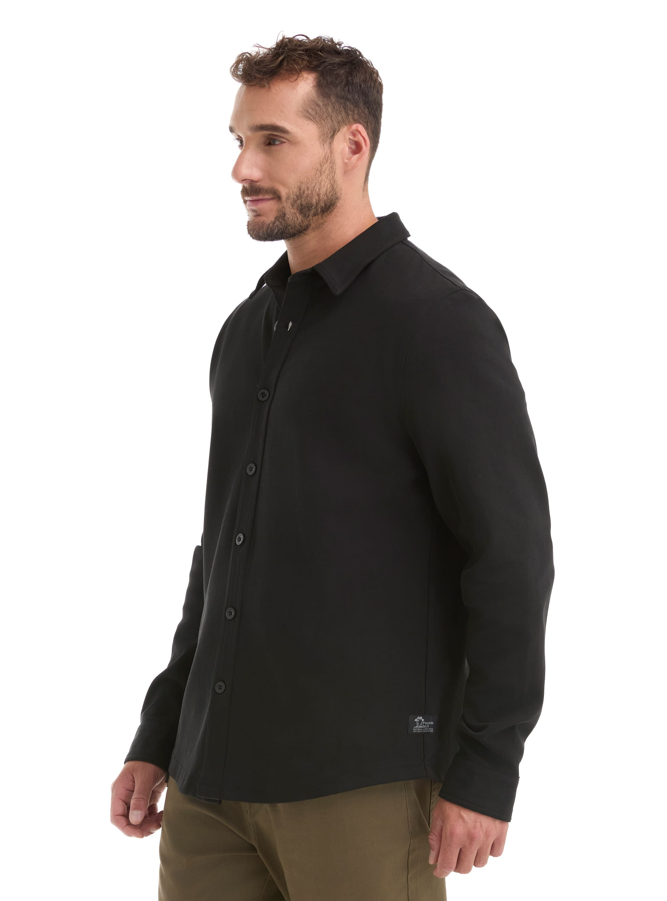 CAMISA HOMBRE MANGA LARGA TEXTURA CASUAL PANAMA JACK - L962 | NEGRO - 4