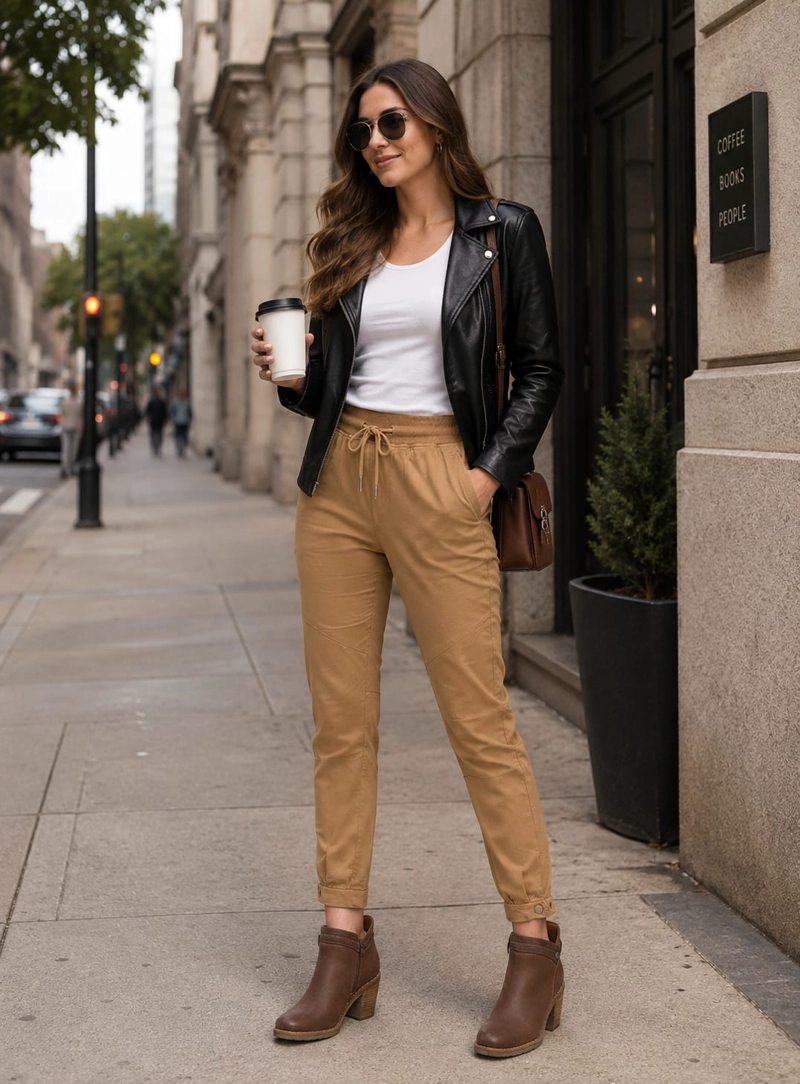 PANTALON MUJER CASUAL PANAMA JACK - J916 | MARRON CLARO - 1