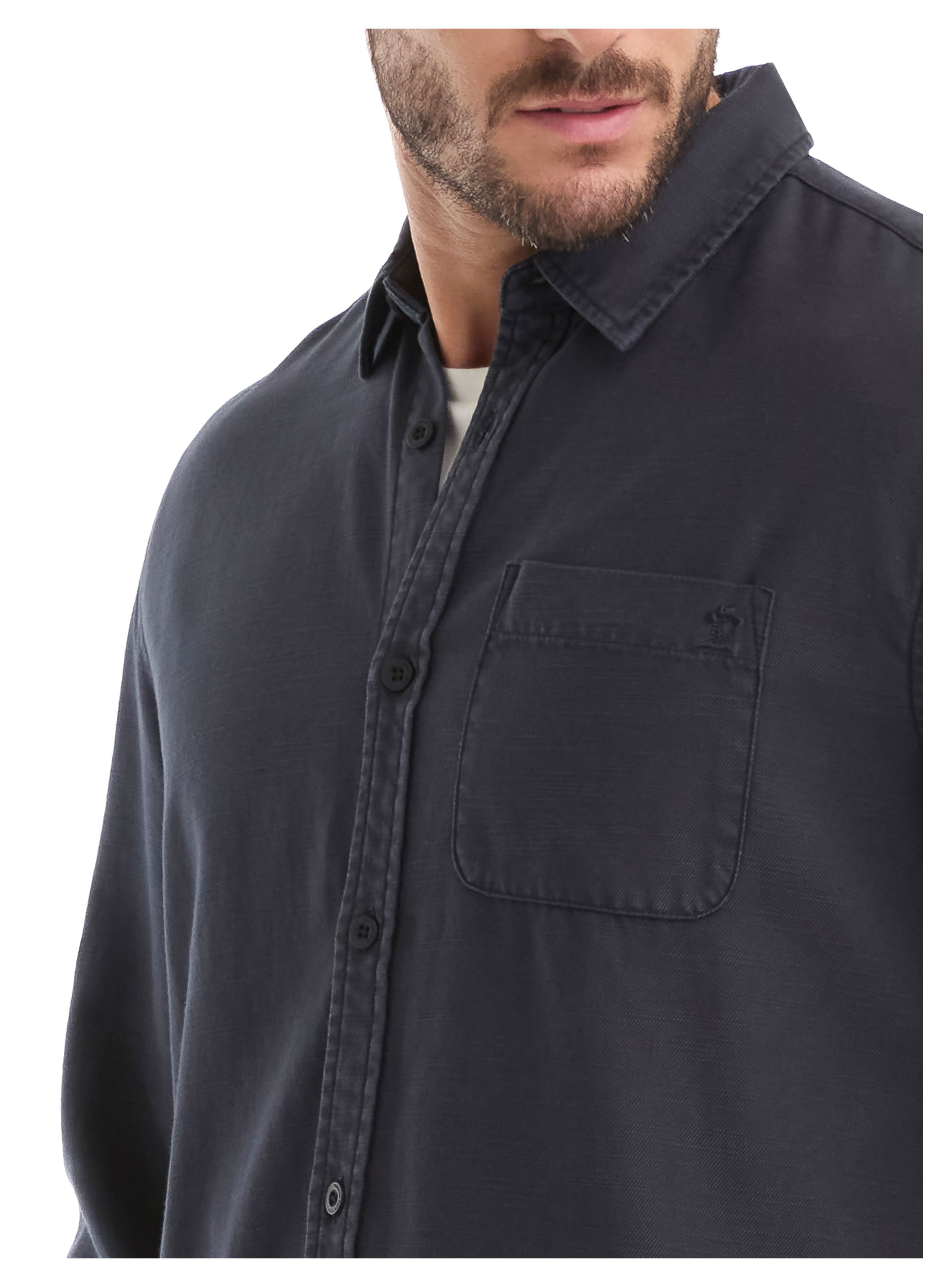 CAMISA HOMBRE MANGA LARGA TWILL CASUAL PANAMA JACK - L961 | NEGRO - 5