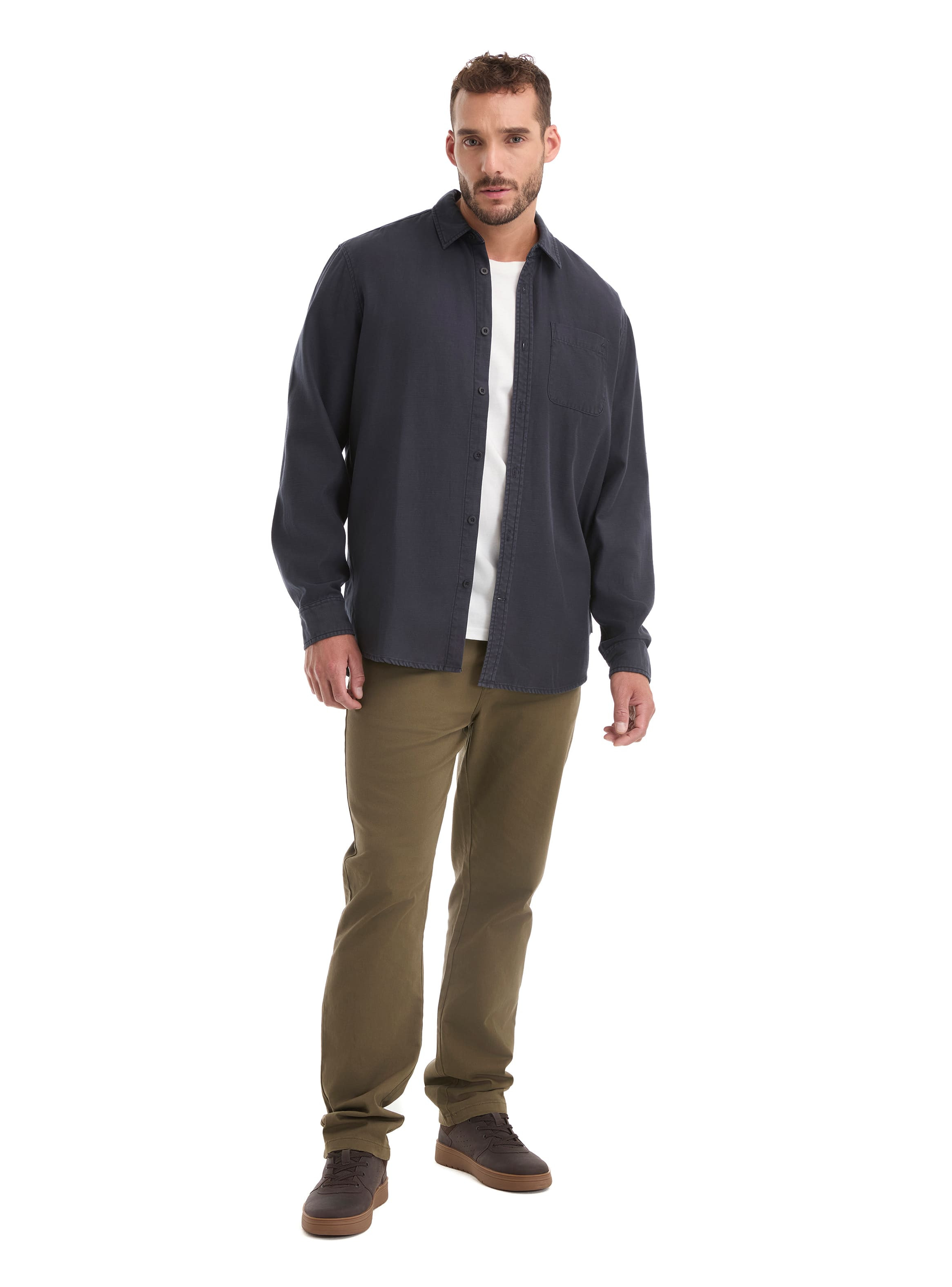 CAMISA HOMBRE MANGA LARGA TWILL CASUAL PANAMA JACK - L961 | NEGRO - 7
