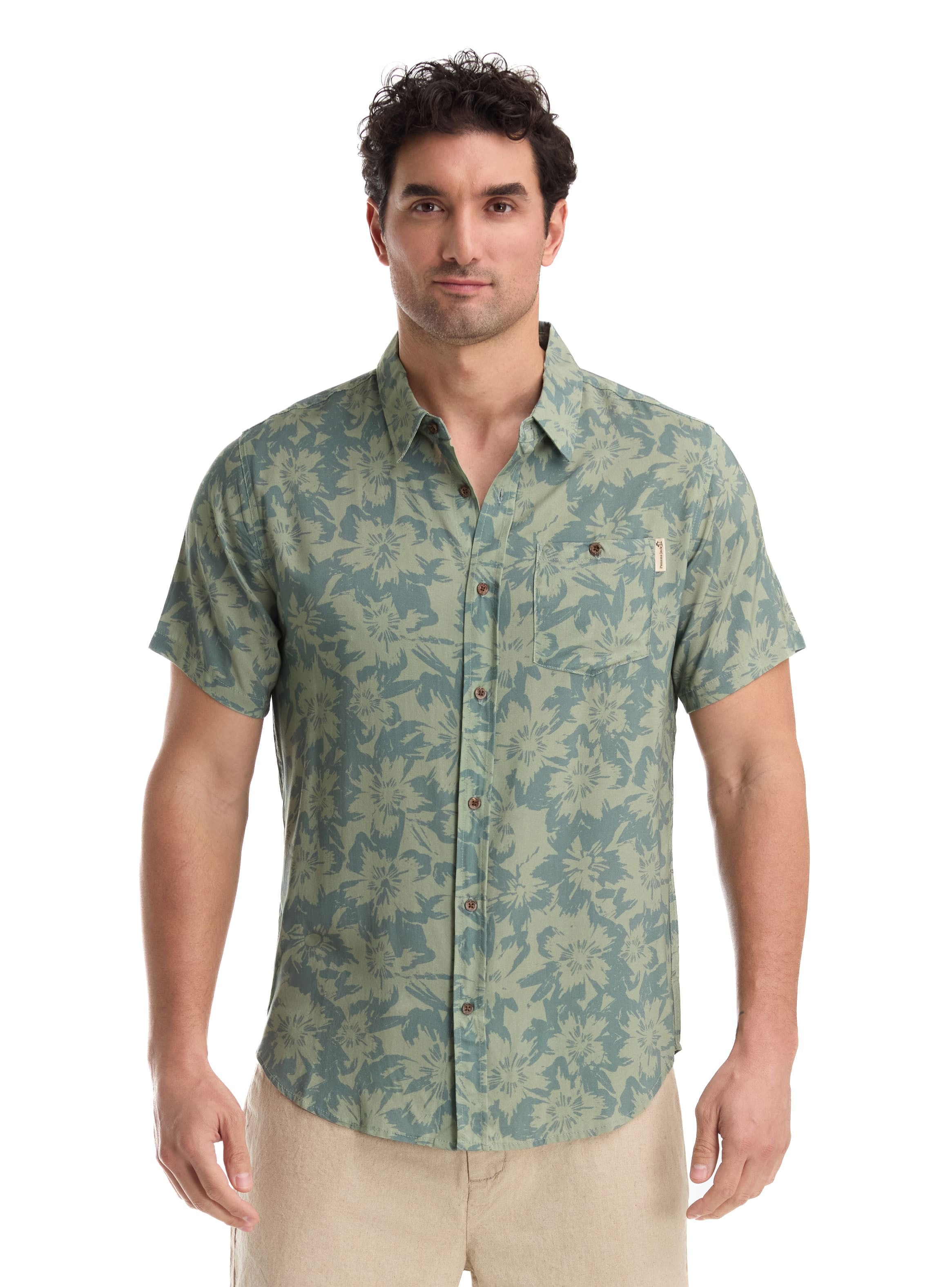 GUAYABERA CASUAL HOMBRE PANAMA JACK - G972 | VERDE OSCURO - 1