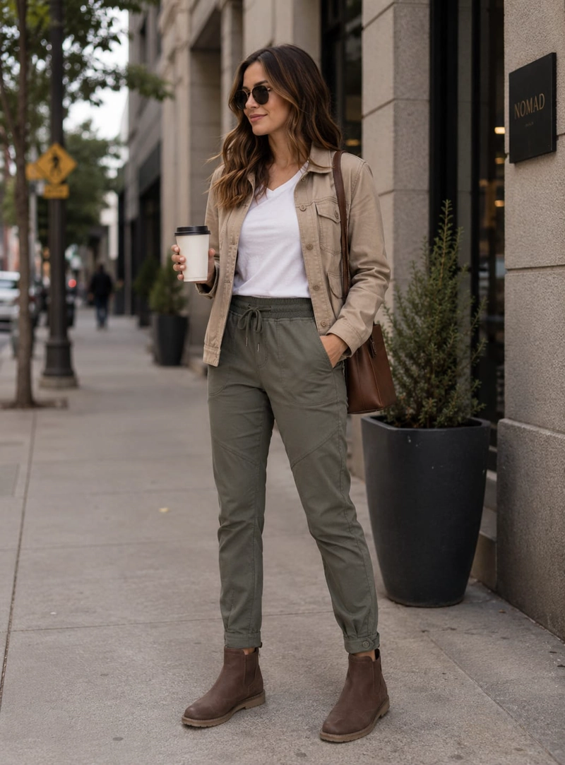 PANTALON MUJER CASUAL PANAMA JACK - J916 | VERDE CLARO - 1
