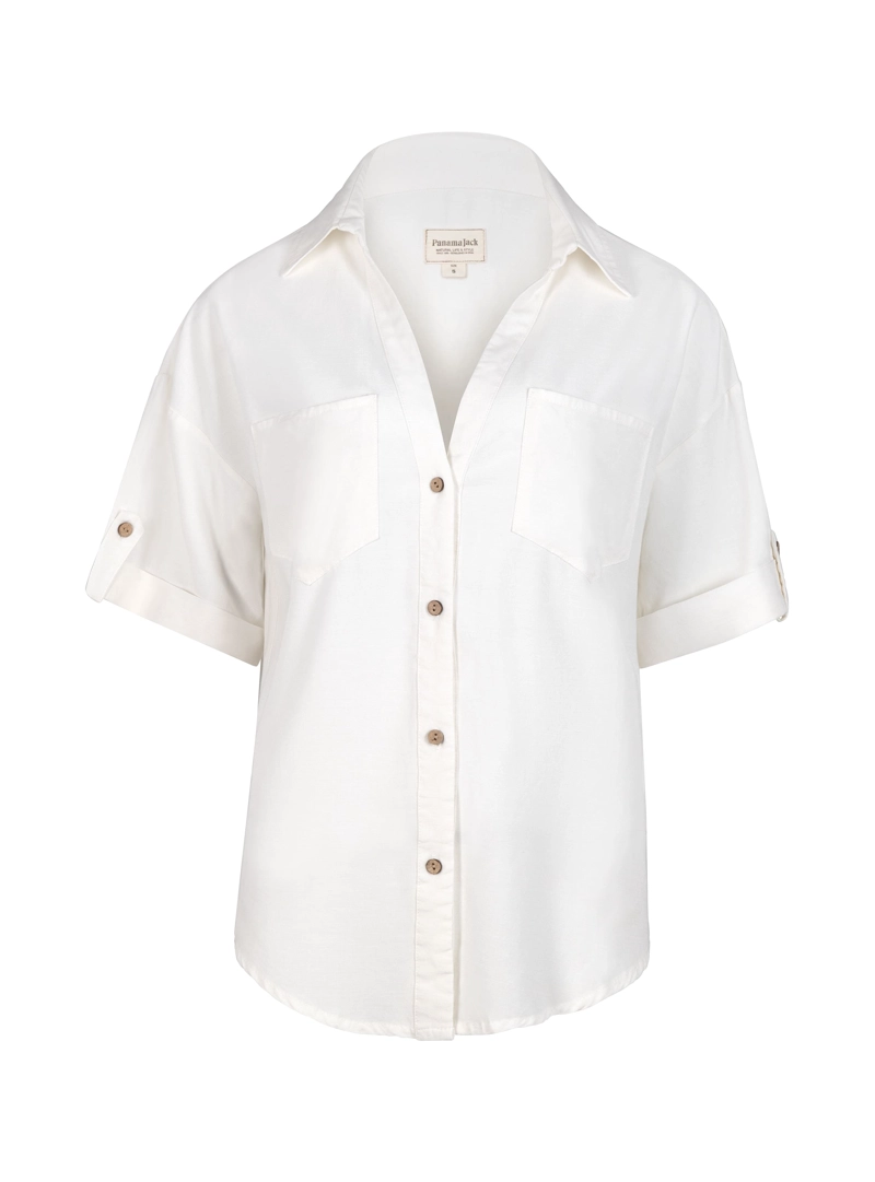 CAMISA LINO MUJER PANAMA JACK - PJM003M | BLANCO - 5