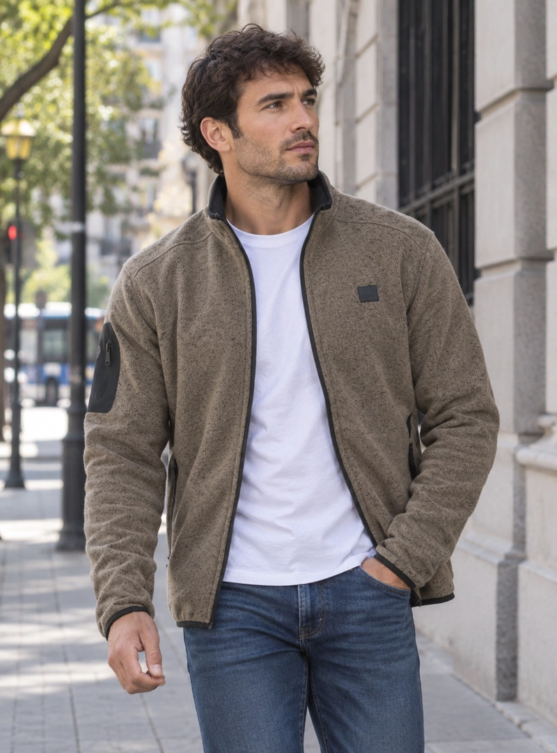 POLERON HOMBRE TEJIDO PANAMA JACK - L966 | MARRON CLARO - 1