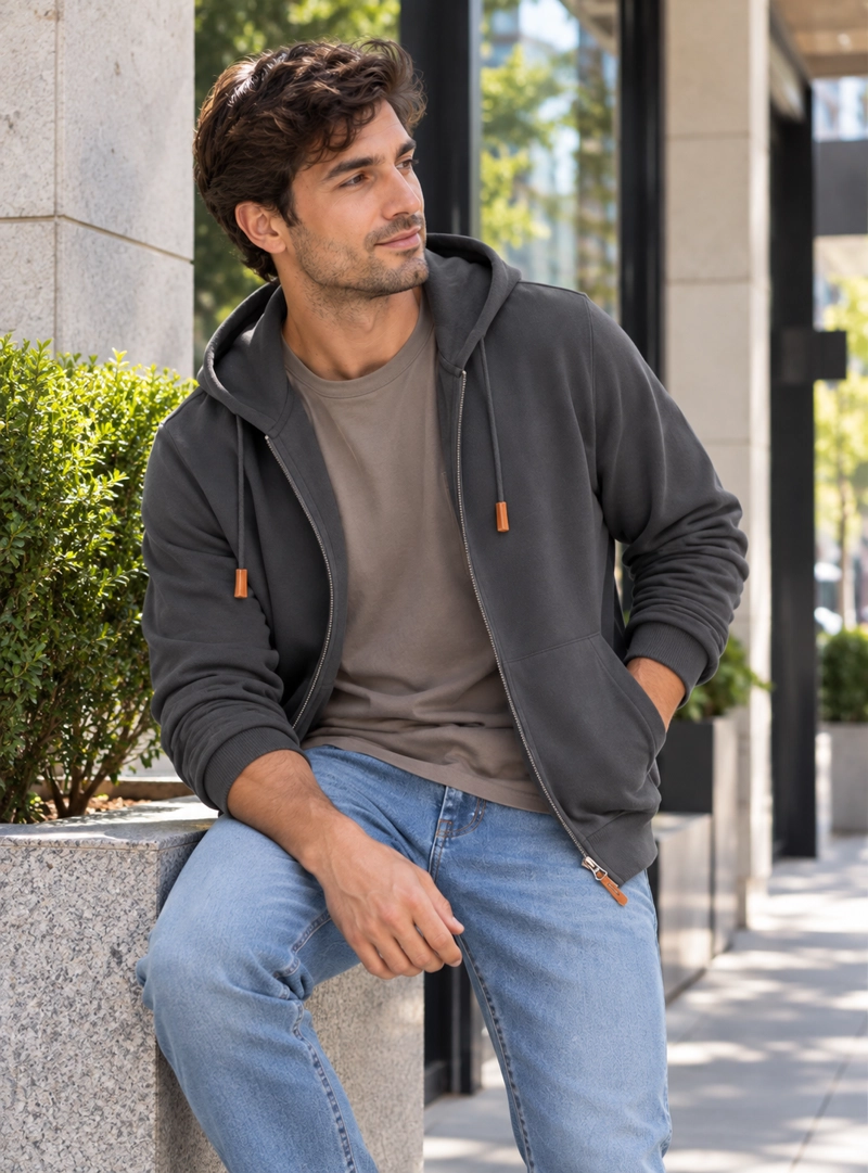 POLERON HOMBRE CON CAPUCHA PANAMA JACK - I963 | GRIS - 1