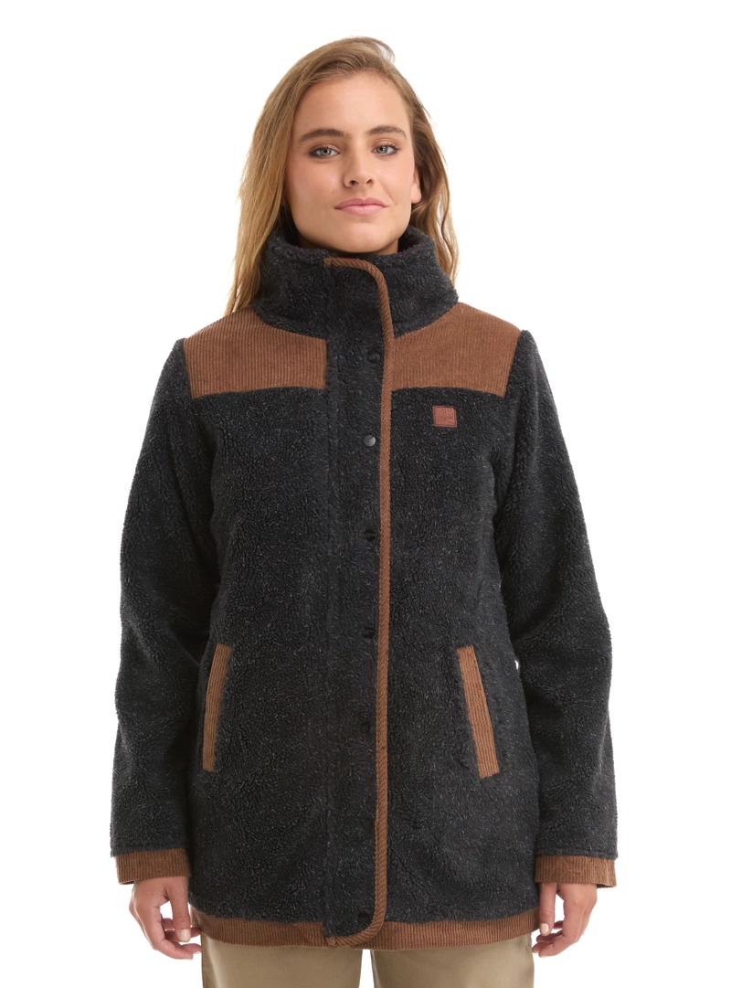 CHAQUETA MUJER SHERPA POLAR JASPEADO PANAMA JACK - L987 | NEGRO - 2