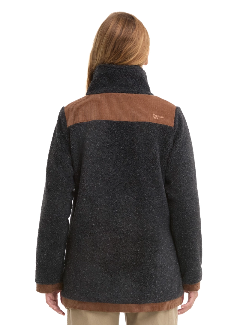 CHAQUETA MUJER SHERPA POLAR JASPEADO PANAMA JACK - L987 | NEGRO - 3