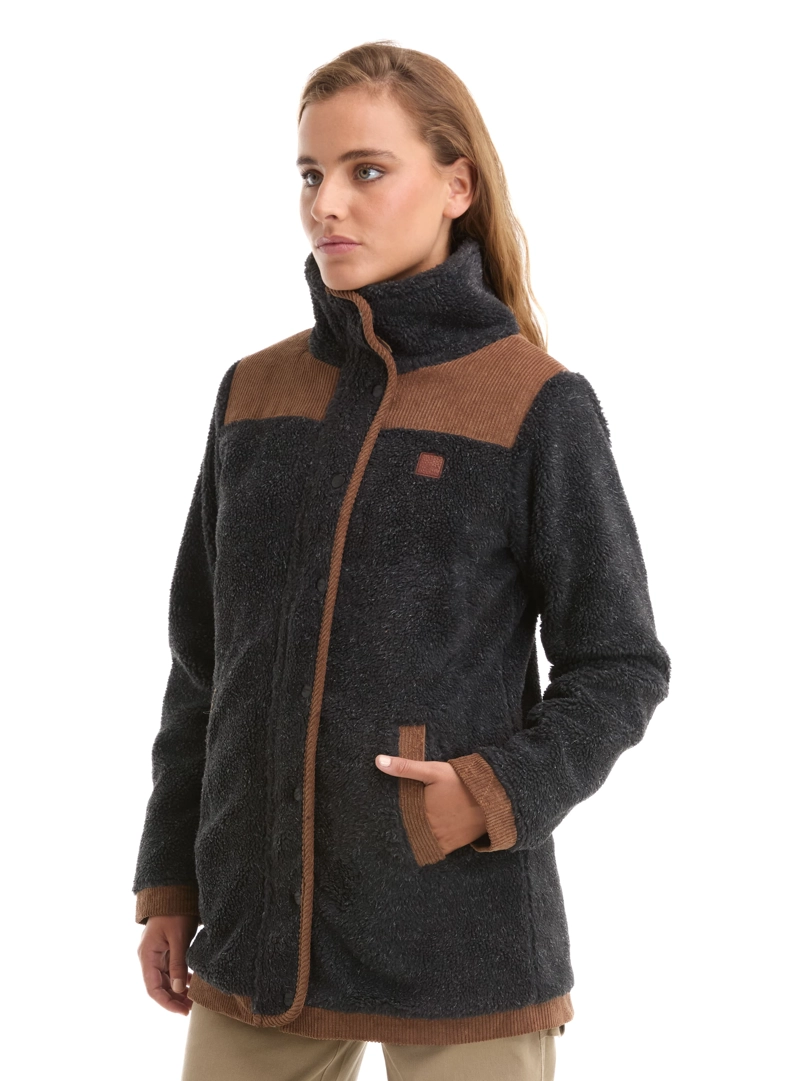 CHAQUETA MUJER SHERPA POLAR JASPEADO PANAMA JACK - L987 | NEGRO - 5