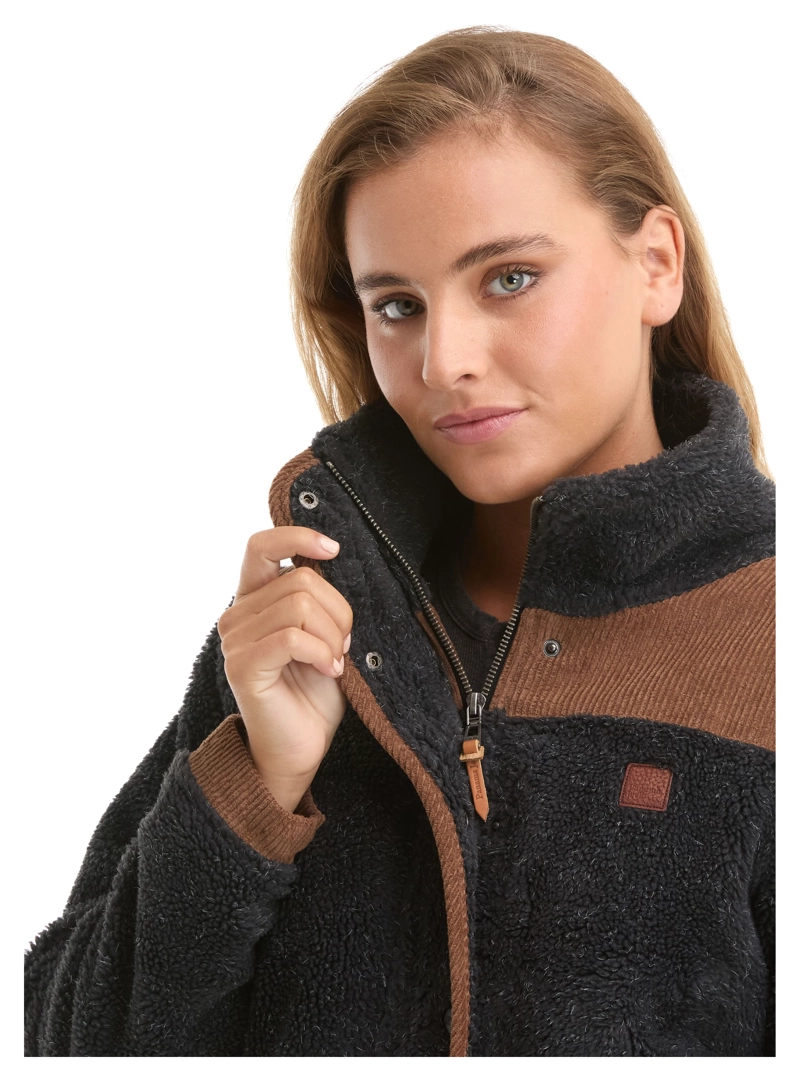 CHAQUETA MUJER SHERPA POLAR JASPEADO PANAMA JACK - L987 | NEGRO - 5
