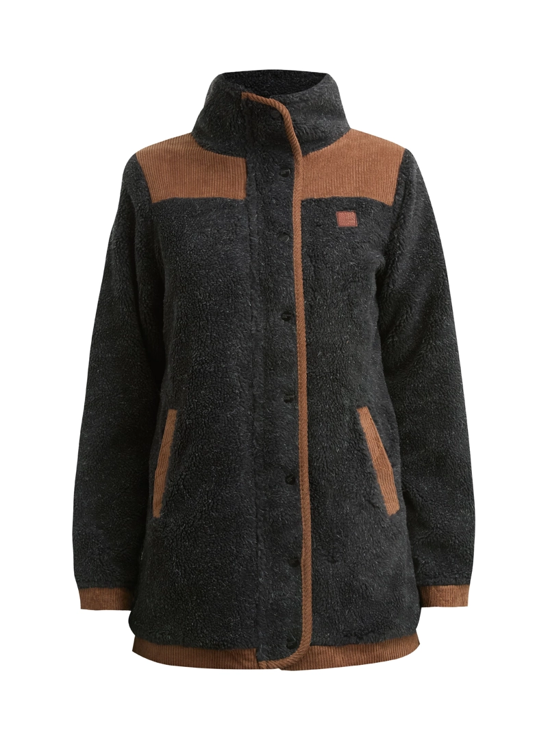 CHAQUETA MUJER SHERPA POLAR JASPEADO PANAMA JACK - L987 | NEGRO - 9