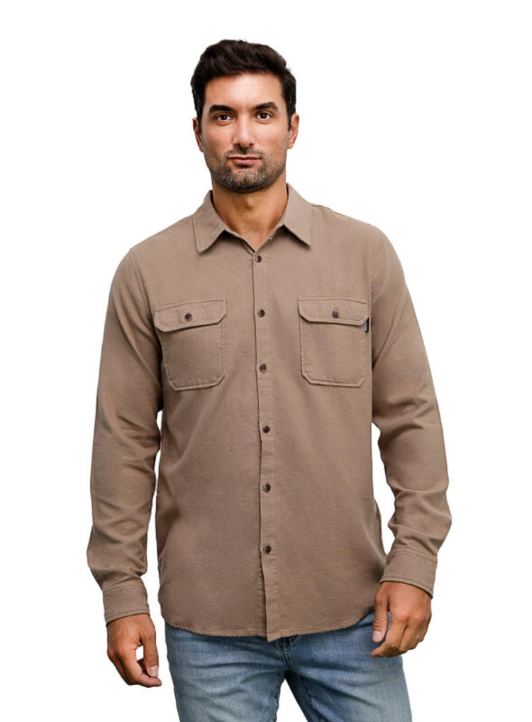 CAMISA HOMBRE ALGODON AFRANELADO PANAMA JACK - H940 | BEIGE - 2