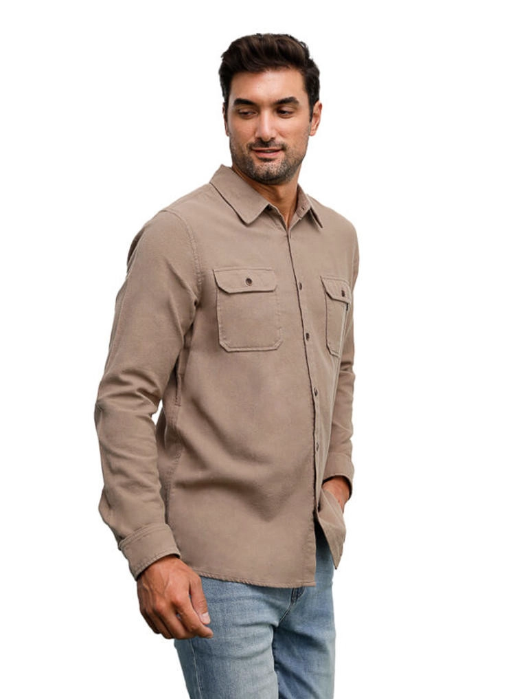 CAMISA HOMBRE ALGODON AFRANELADO PANAMA JACK - H940 | BEIGE - 3