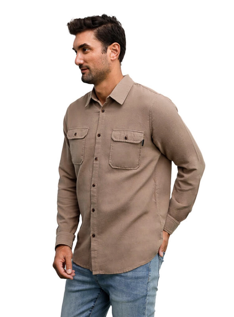 CAMISA HOMBRE ALGODON AFRANELADO PANAMA JACK - H940 | BEIGE - 5