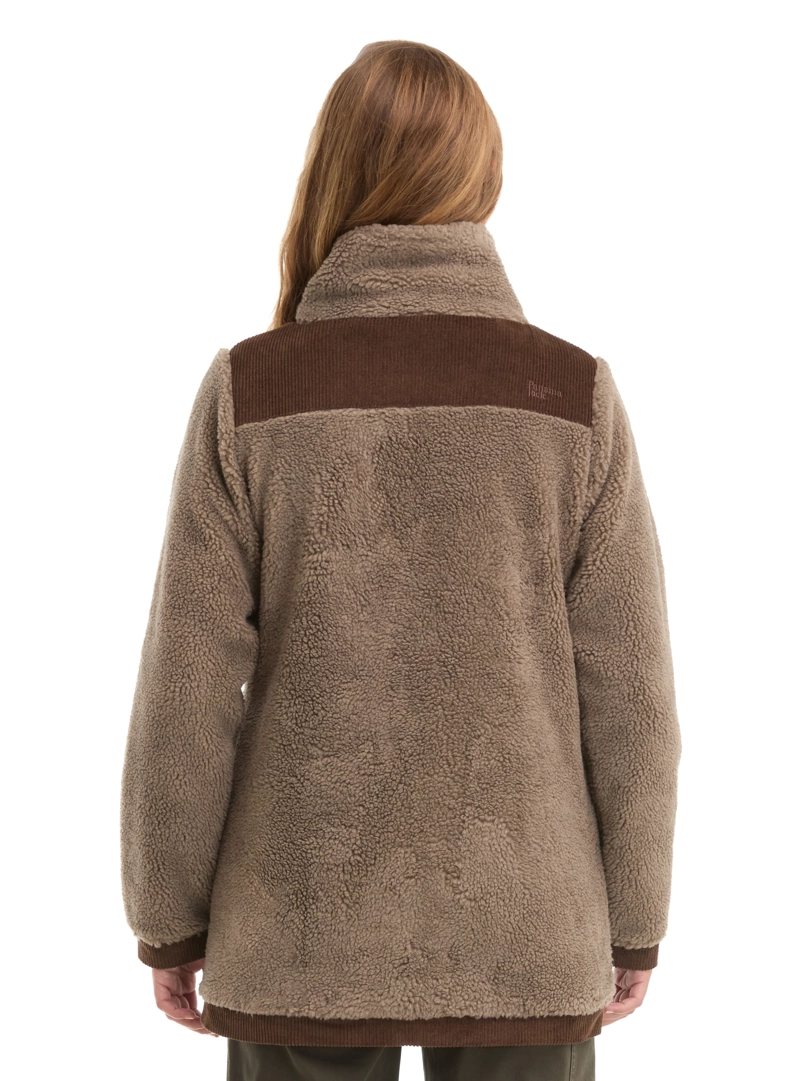 CHAQUETA MUJER SHERPA POLAR JASPEADO PANAMA JACK - L987 | MARRON CLARO - 3
