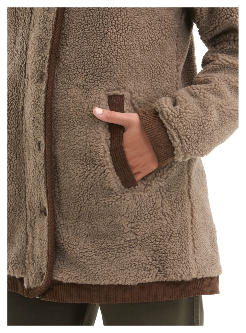 CHAQUETA MUJER SHERPA POLAR JASPEADO PANAMA JACK - L987 | MARRON CLARO - 6
