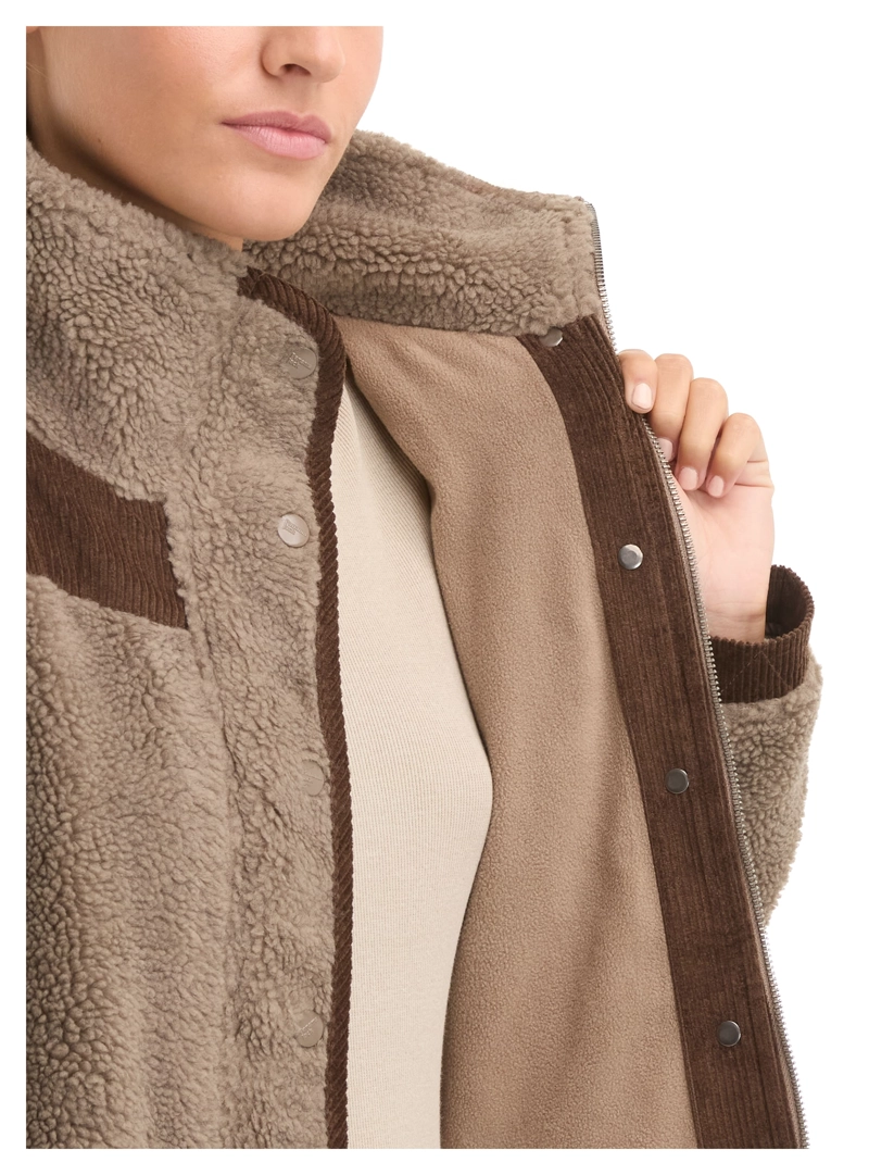 CHAQUETA MUJER SHERPA POLAR JASPEADO PANAMA JACK - L987 | MARRON CLARO - 7
