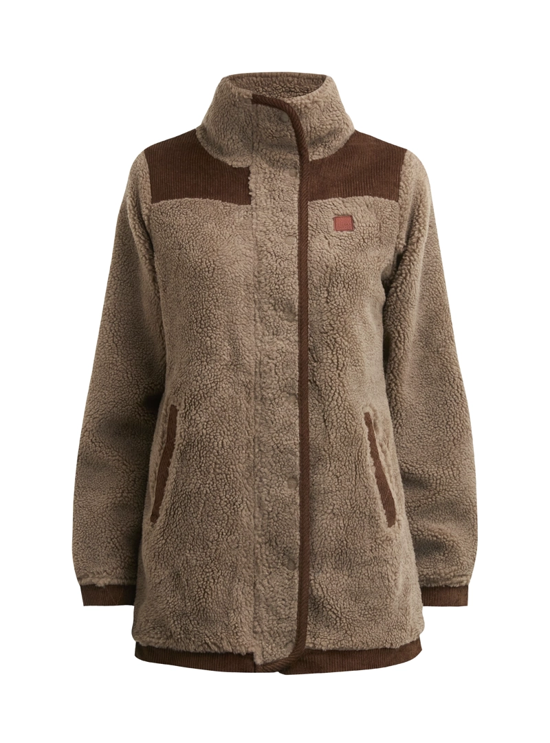 CHAQUETA MUJER SHERPA POLAR JASPEADO PANAMA JACK - L987 | MARRON CLARO - 9