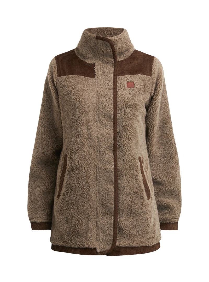 CHAQUETA MUJER SHERPA POLAR JASPEADO PANAMA JACK - L987 | MARRON CLARO - 9