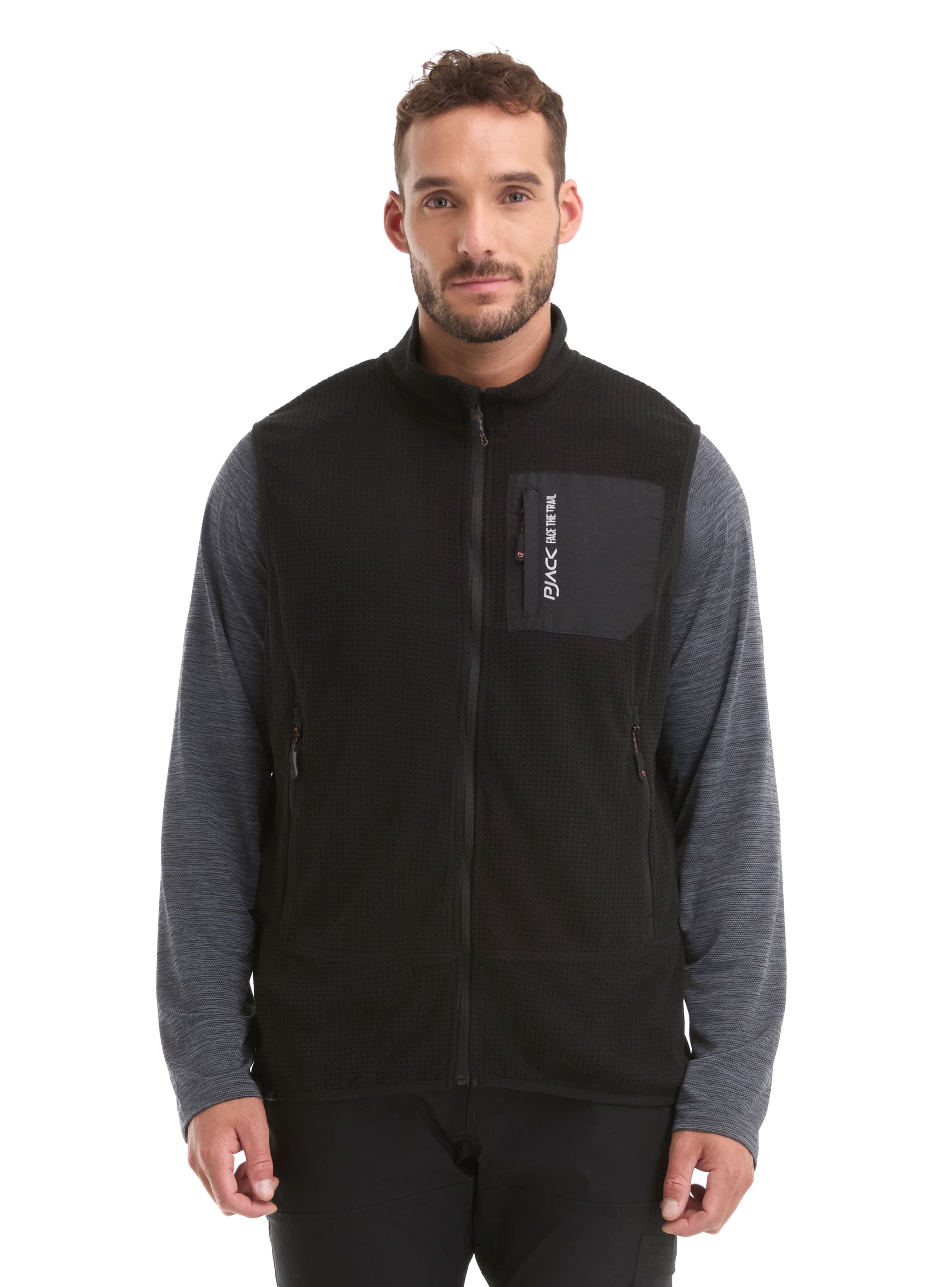 POLERON HOMBRE SIN MANGAS POLAR WAFLE PANAMA JACK - L979 | NEGRO - 1