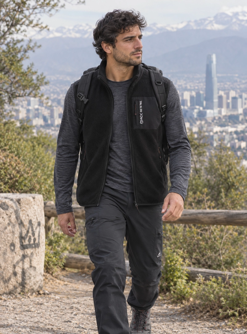 POLERON HOMBRE SIN MANGAS POLAR WAFLE PANAMA JACK - L979 | NEGRO - 1