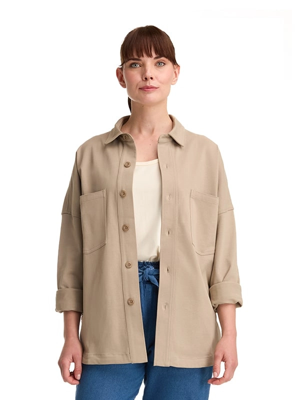 SOBRE CAMISA MUJER OVERSHIRT CASUAL PANAMA JACK - K845 | BEIGE - 2