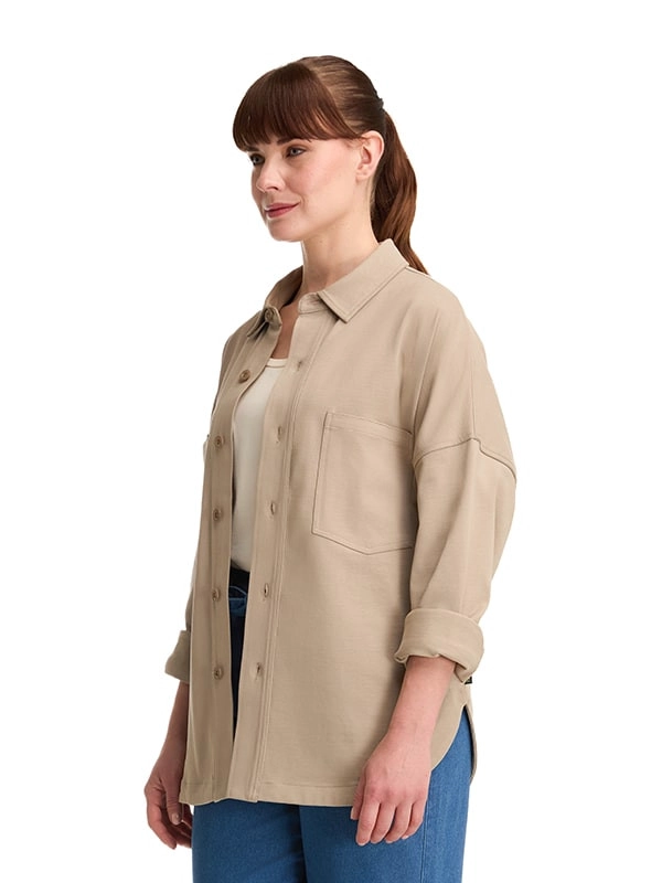 SOBRE CAMISA MUJER OVERSHIRT CASUAL PANAMA JACK - K845 | BEIGE - 4