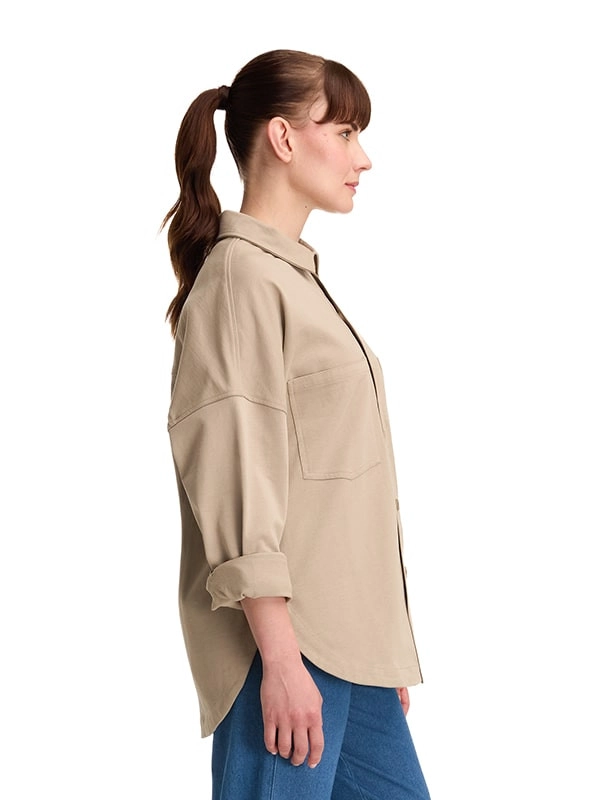SOBRE CAMISA MUJER OVERSHIRT CASUAL PANAMA JACK - K845 | BEIGE - 5