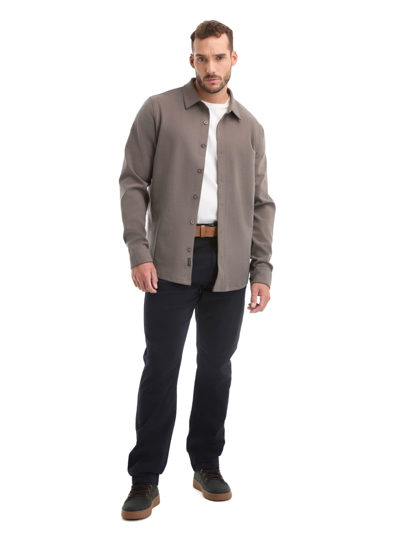 CAMISA HOMBRE MANGA LARGA TEXTURA CASUAL PANAMA JACK - L962 | GRIS - 7