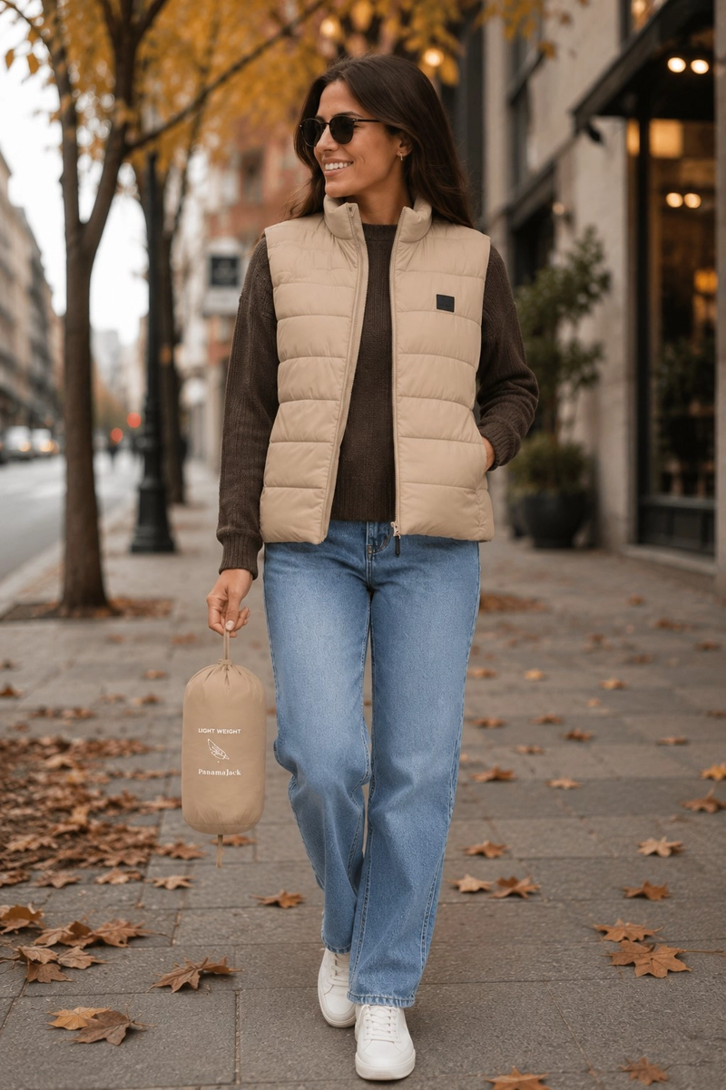 PARKA MUJER SIN MANGA LIVIANA PANAMA JACK - L989 | BEIGE - 1