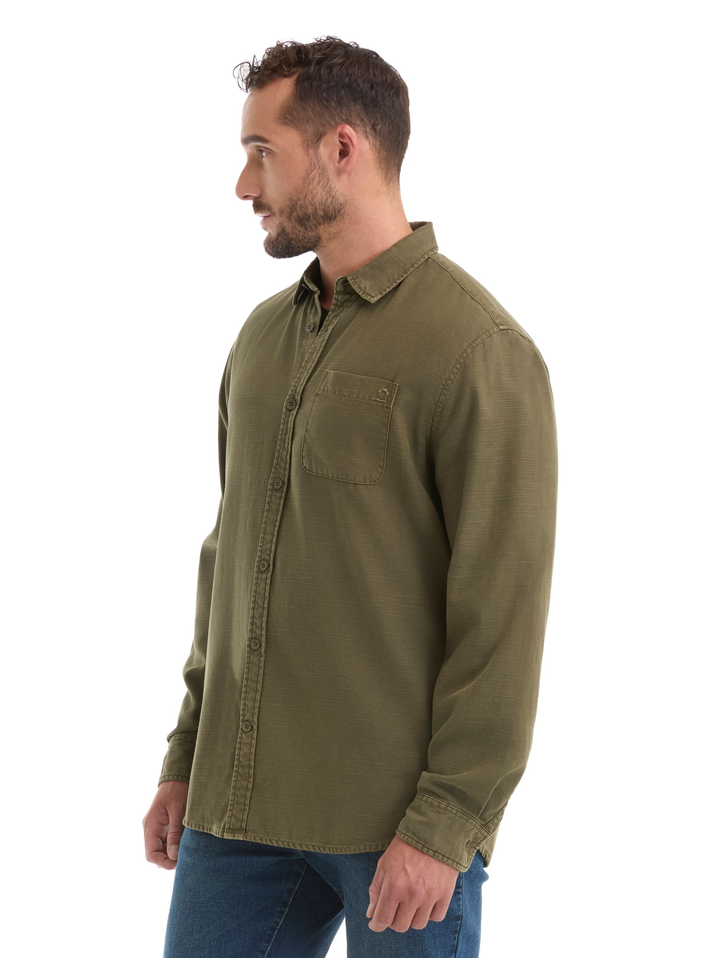 CAMISA HOMBRE MANGA LARGA TWILL CASUAL PANAMA JACK - L961 | VERDE - 4