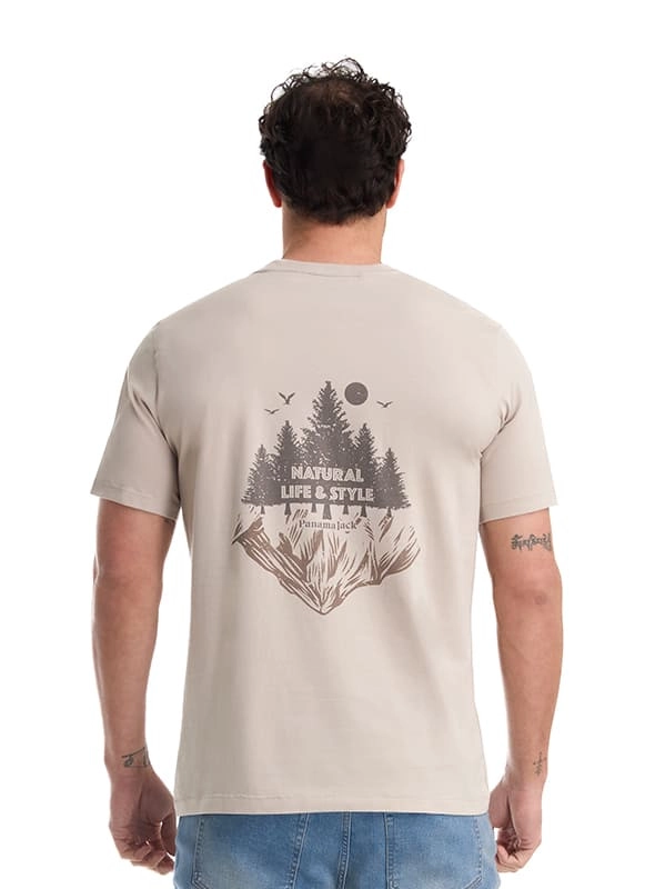 POLERA HOMBRE ALGODON ESTAMPADA MANGA CORTA PANAMA JACK - K856 | BEIGE - 4