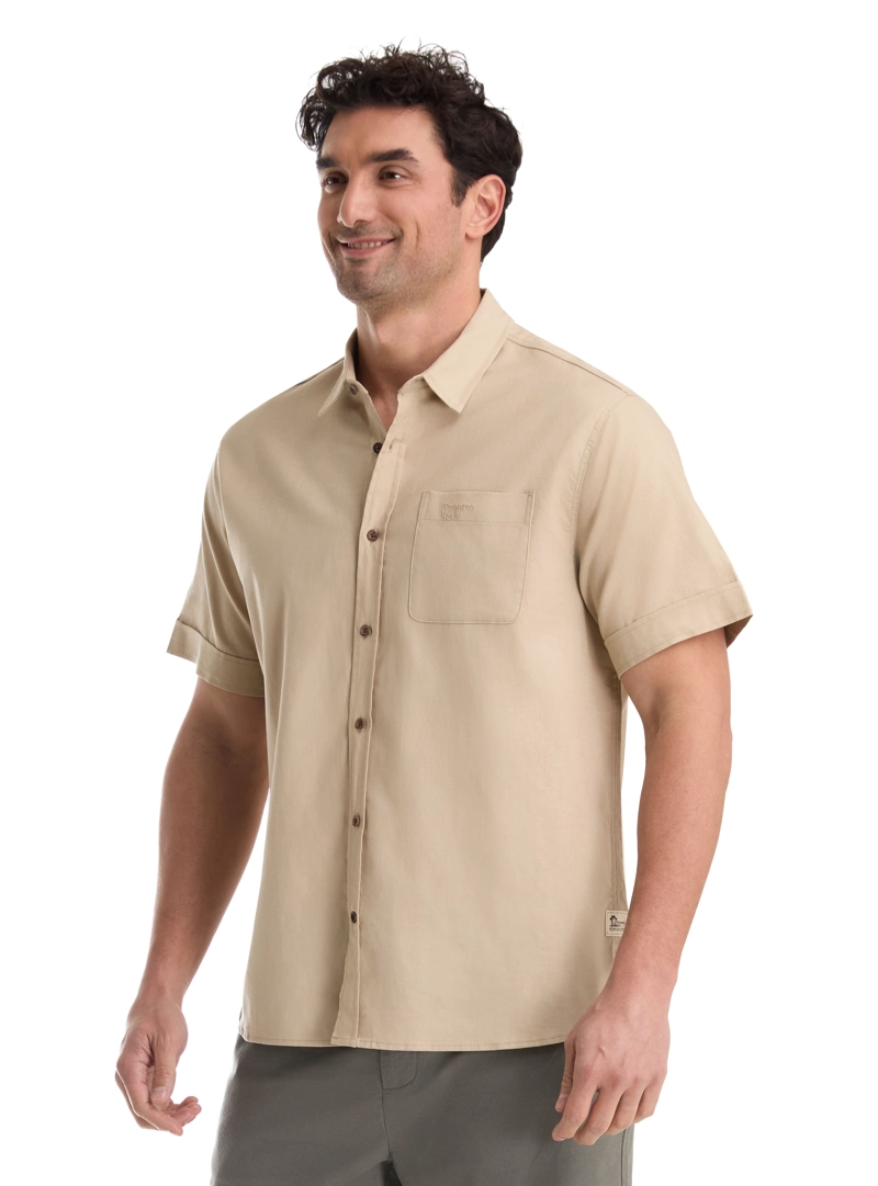 CAMISA HOMBRE TIPO LINO PANAMA JACK - K864 | BEIGE - 5