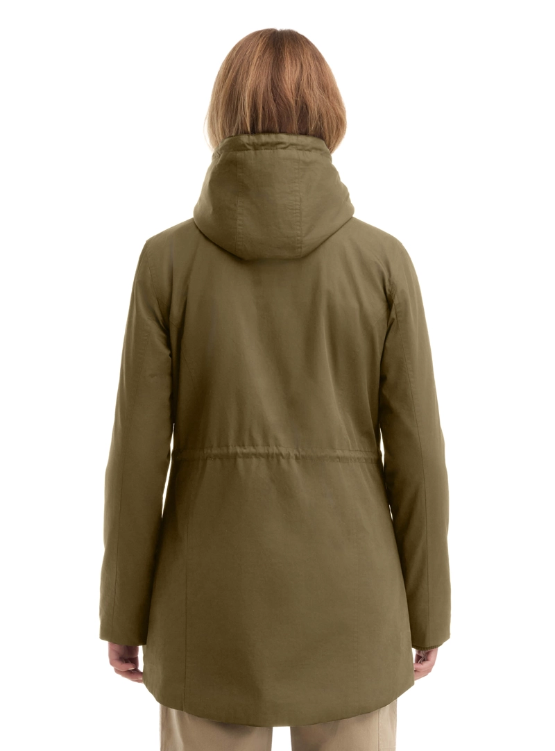 CHAQUETA MUJER TWILL POLAR CON GORRO PANAMA JACK - L983 | VERDE - 3
