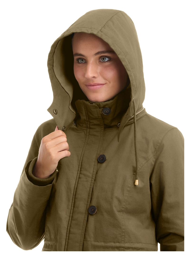 CHAQUETA MUJER TWILL POLAR CON GORRO PANAMA JACK - L983 | VERDE - 5