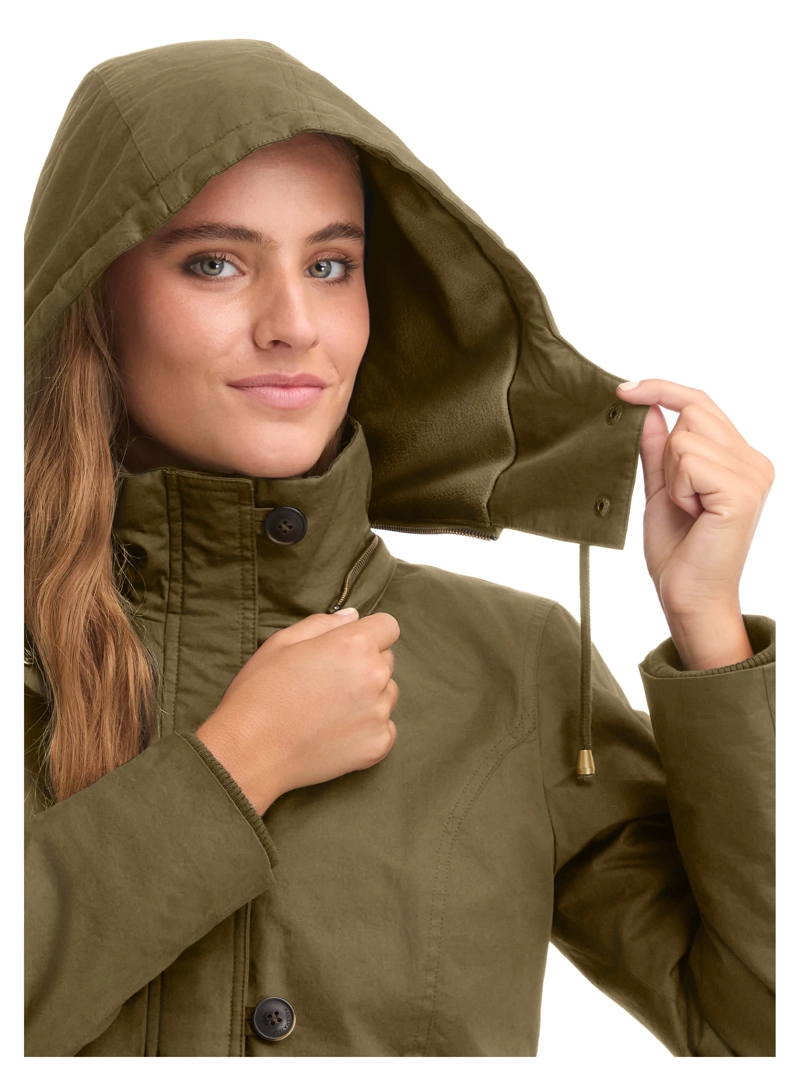 CHAQUETA MUJER TWILL POLAR CON GORRO PANAMA JACK - L983 | VERDE - 6