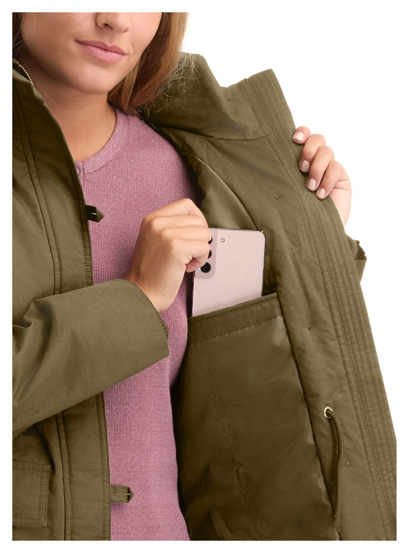 CHAQUETA MUJER TWILL POLAR CON GORRO PANAMA JACK - L983 | VERDE - 7