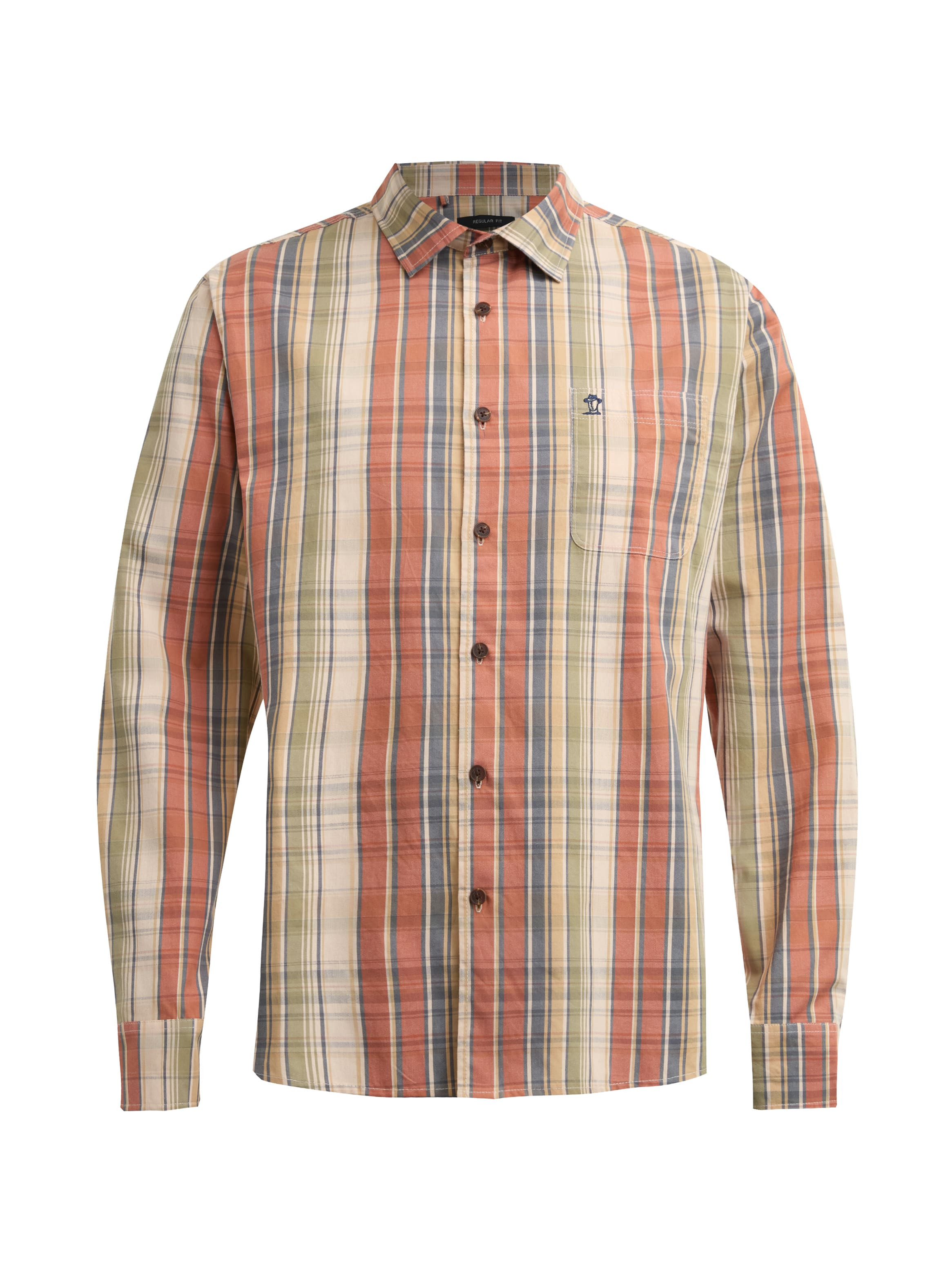 CAMISA HOMBRE ESCOCESA MANGA LARGA CASUAL PANAMA JACK - L963 | NARANJA - 7