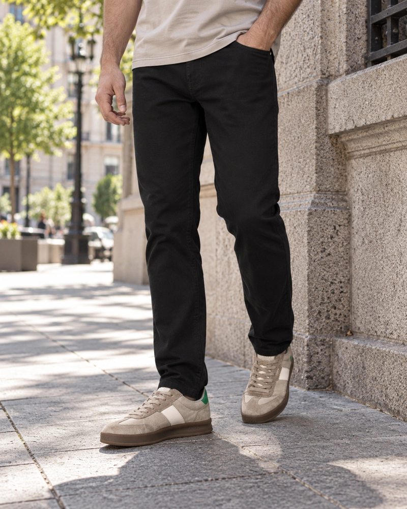 PANTALON HOMBRE CASUAL CANVAS PANAMA JACK - PJH012M | NEGRO - 1