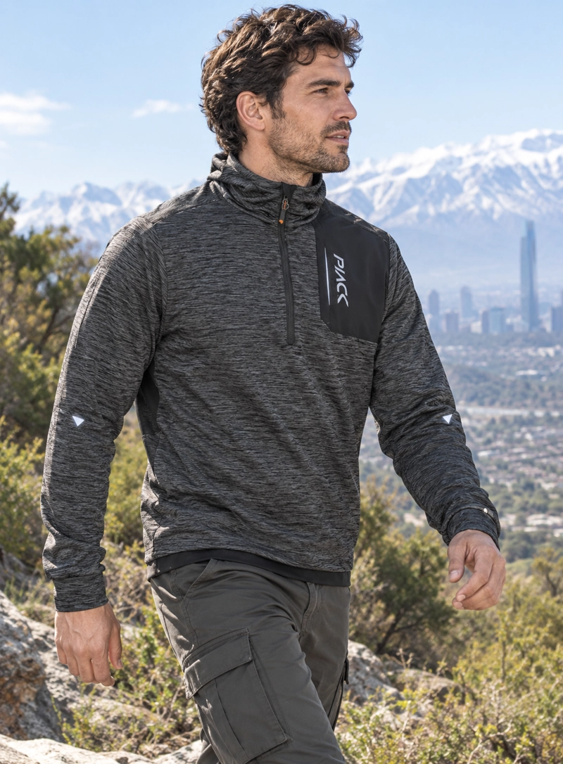 POLERON OUTDOOR Y CASUAL HOMBRE PJACK - J931 | GRIS - 1